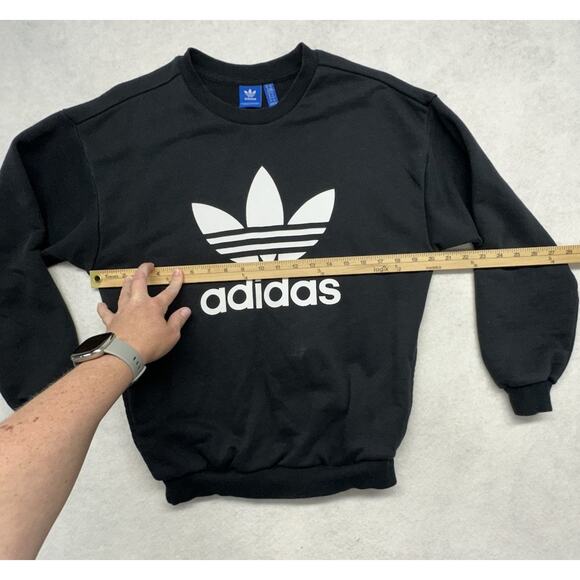 Adidas Crewneck Sweatshirt Mens XS Long Sleeve Pullover Pockets Trefoil Adult - Picture 5 of 8